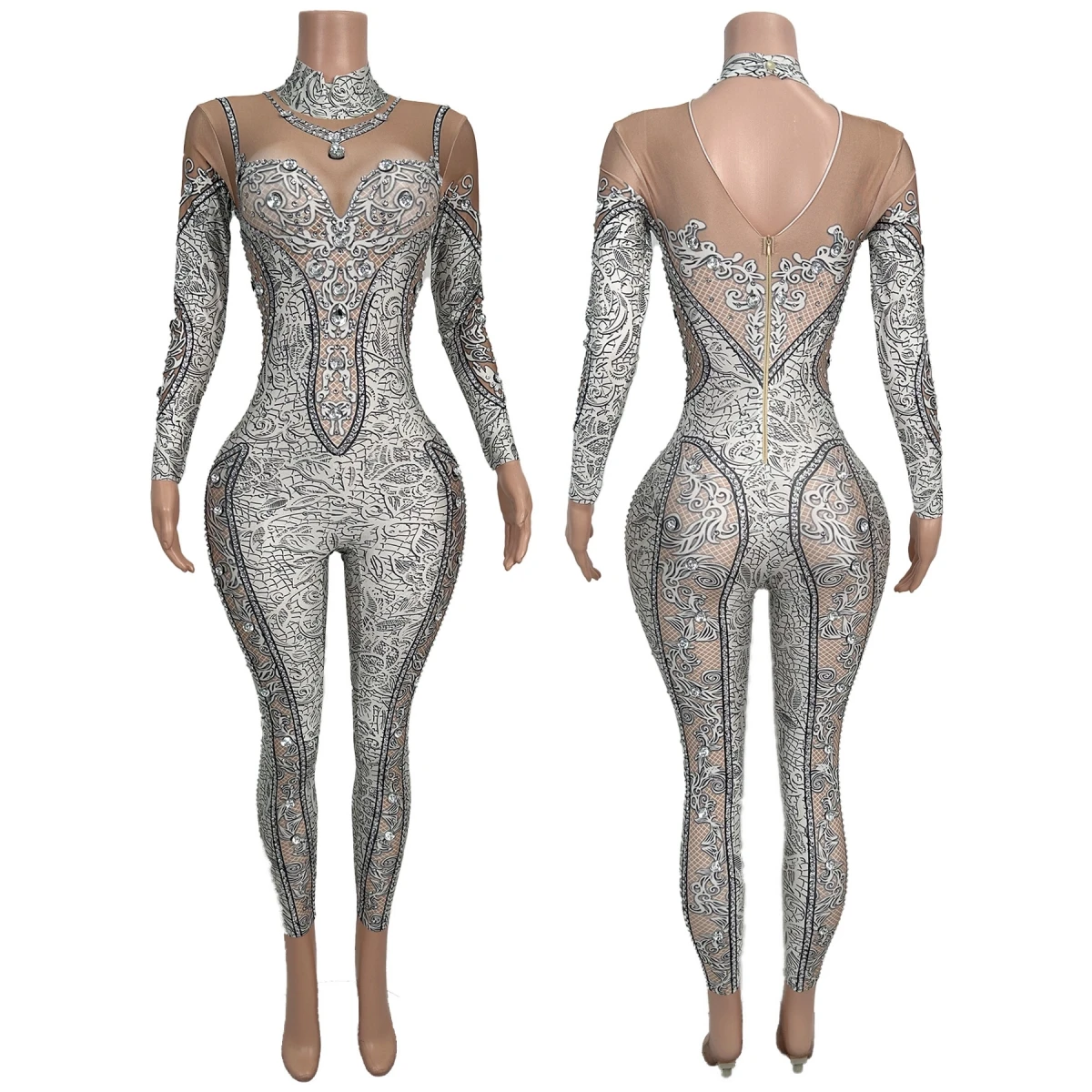 

Сексуальный женский облегающий комбинезон из спандекса для дня рождения, танцевальных выступлений, клубных вечеринок, карнавалов, выступлений дрэг-квин, одежда для выступлений Baituteng