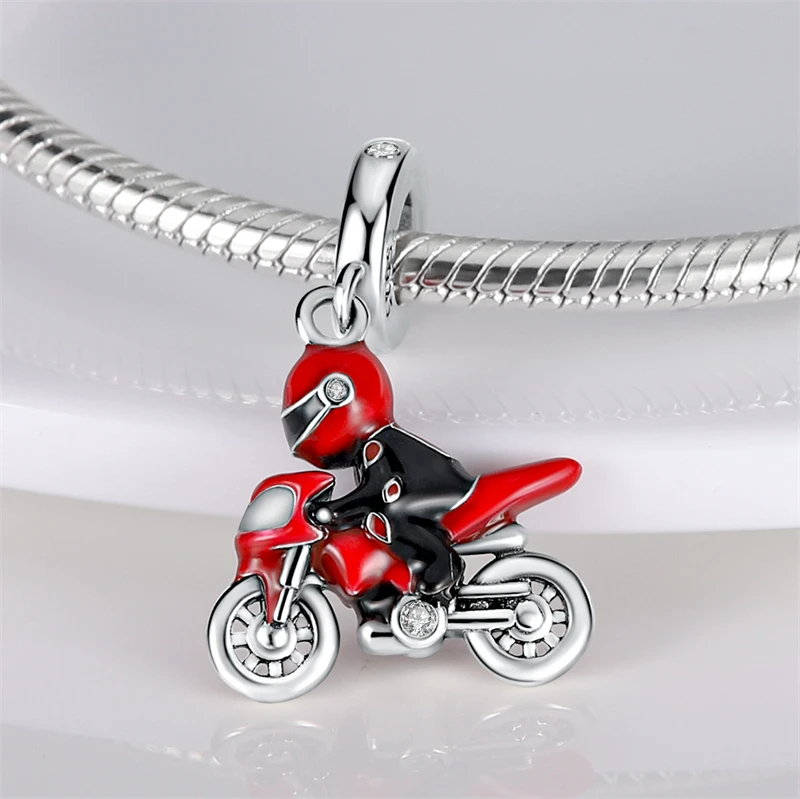 100% 925 Sterling Silver Red Color Series Heart Shape Charms Beads Fit Necklace Original Bracelets Lucky Jewelry Women Gifts