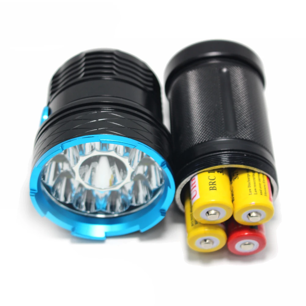 Imagem -05 - Lanterna Led Tocha para Caça e Camping 8000 Lumens 12t6 12x 12x 4x18650 Bateria Carregador