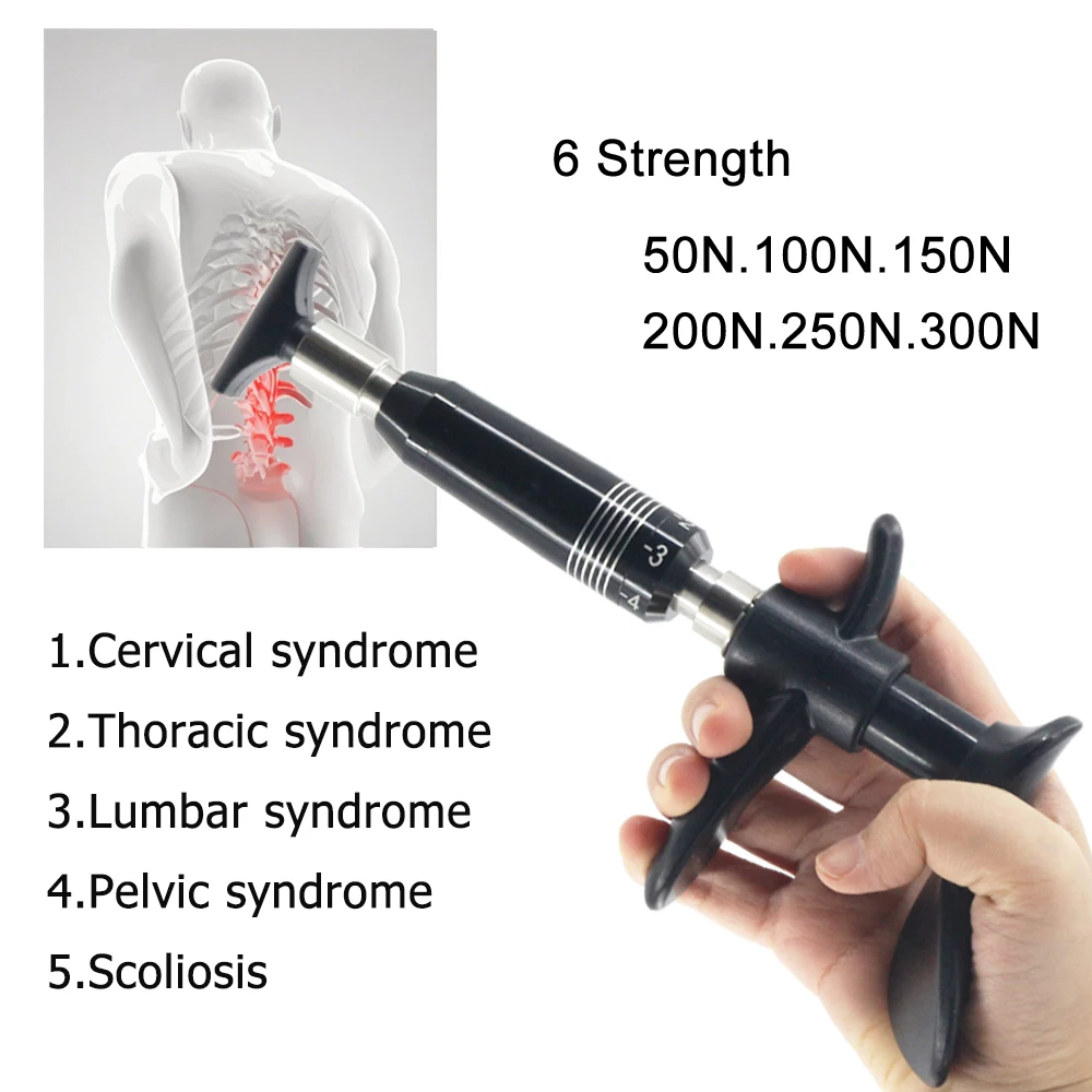 300N أداة ضبط العلاج بتقويم العمود الفقري 6 المستوى 4 رؤساء تحسين آلام المفاصل علاج الفقار دليل تدليك بندقية مجموعة المحمولة