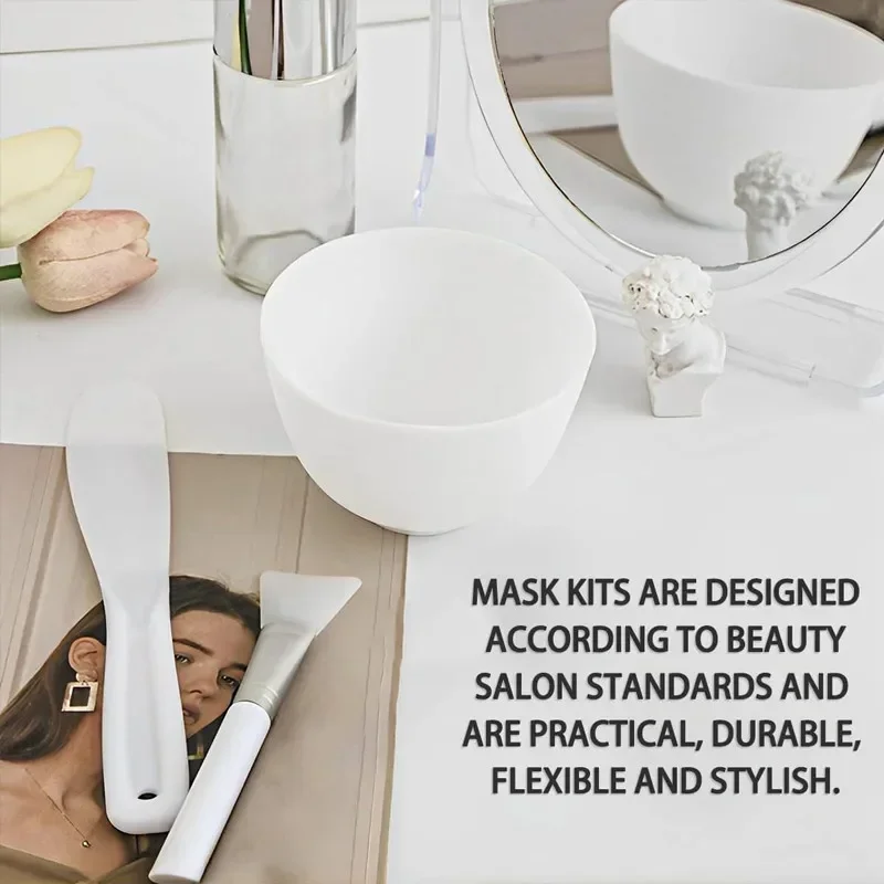 قناع الوجه خلط وعاء مجموعة أدوات العناية ببشرة الوجه عدة قناع السيليكون فرشاة قضيب الوجه ملعقة قياس ملعقة لوازم التجميل