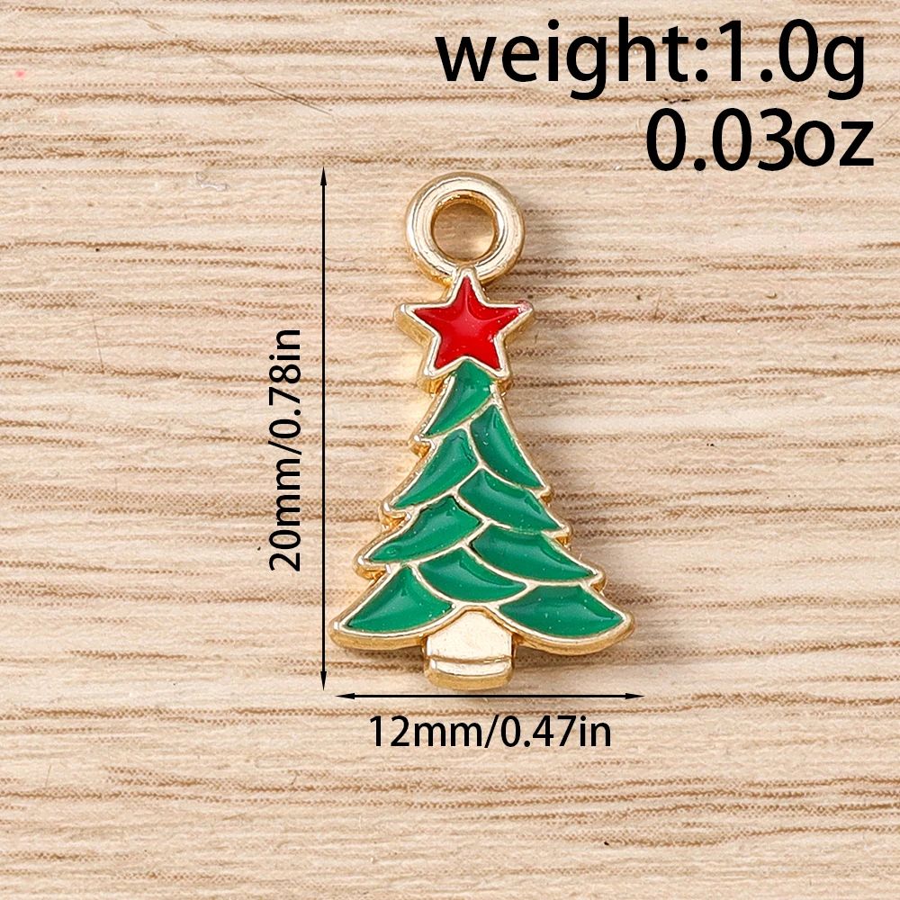 Tusember 20 Stück Emaille-Weihnachtsbaum-Anhänger für die Schmuckherstellung, fröhliche Neujahrs-Ohrringe, Halsketten, Armbänder, DIY-Geschenke – Detail 26