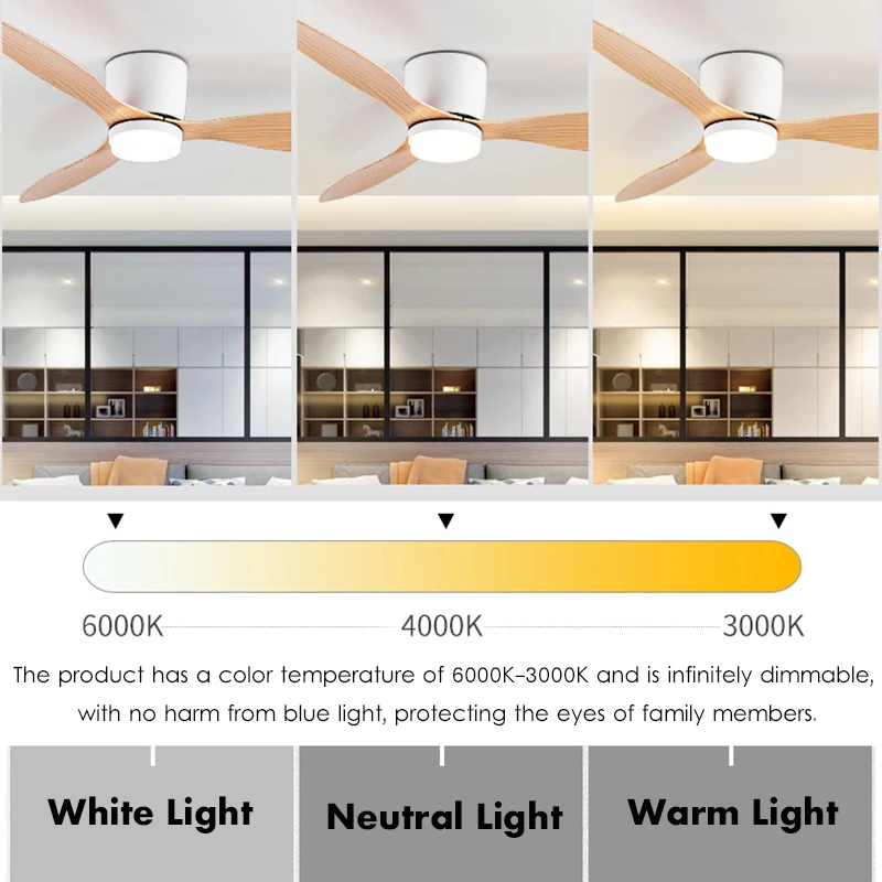 Modern Ceiling Fan Low Floor DC Motor 30W Fan With Light Loft Remote Control Decorative Home Fan With Lights 220V