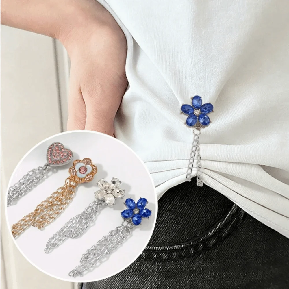 Decorations With Chain Magnetic Clothing Clips Legs Cuff Fixing Multi-Function Metal Buttons Clip Magnet Clothing Pins Trouser