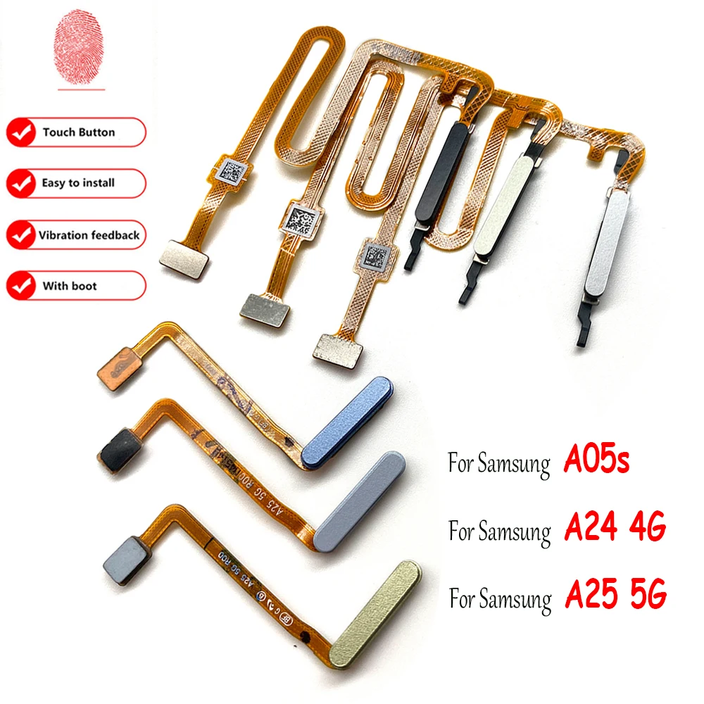 New Tested Fingerprint Sensor Home Return Key Menu Button Flex Cable For Samsung A05s A24 4G A25 5G