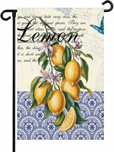 Lemon Garden Flags Double Sided Outside Decoration Summer Vintage, 12x18 XXQ