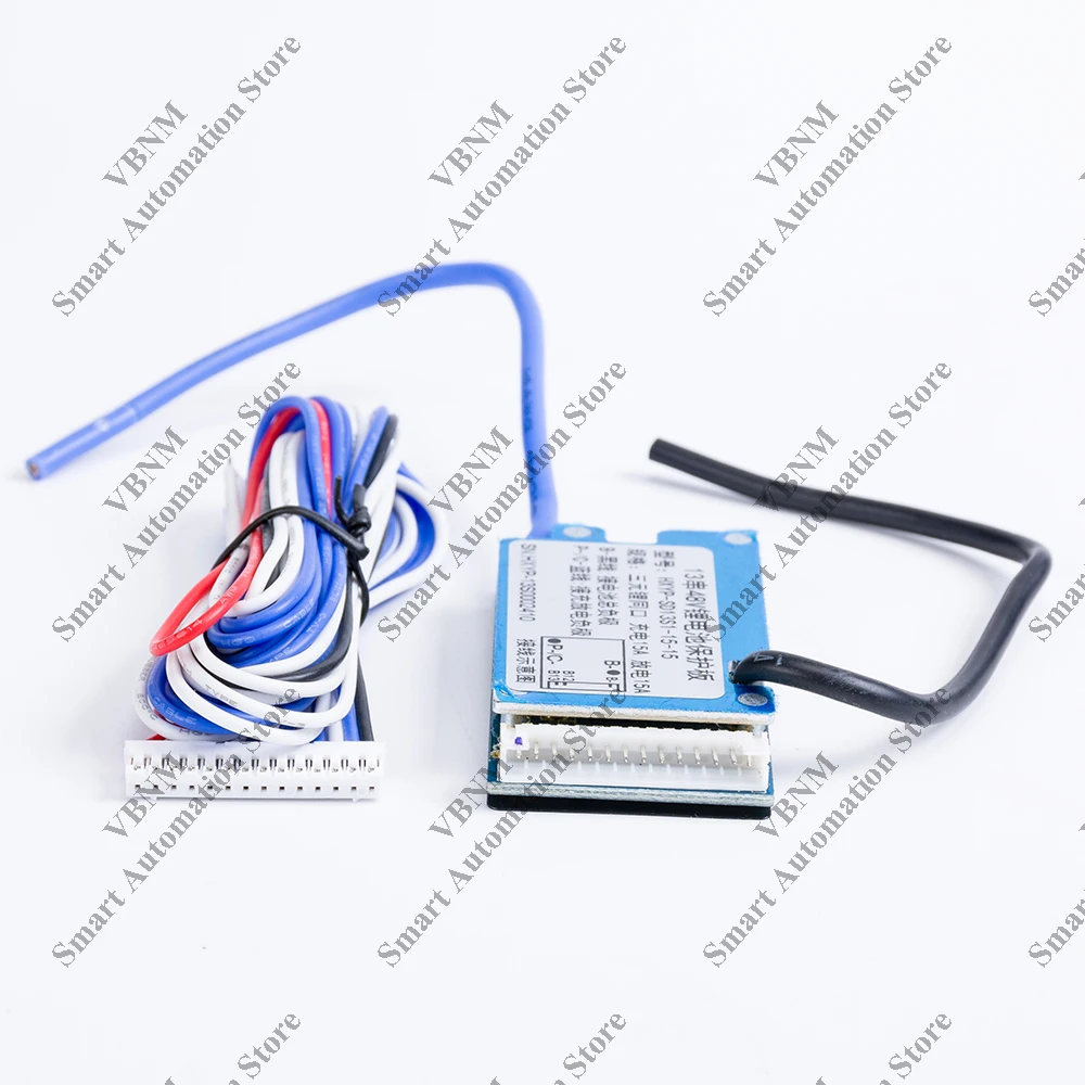 Placa de gestión de batería de iones de litio BMS 13S, 48V, 54,6 V, 15A, puerto común, protección contra sobredescarga para e-bike e-scooter, 62x32x8mm