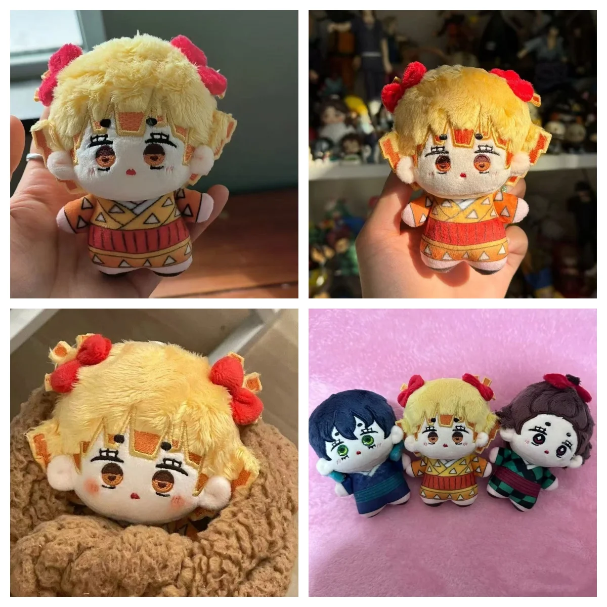 10 cm Demon Slayer Anime Kamado Tanjirou Agatsuma Zenitsu Hashibira Inosuke Cosplay Cartoon Pluche Hanger Sleutelhanger Rugzak Decor