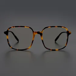 Japanese large frame plate prescription glasses frame male retro square frame acetate glasses frame female fat face myopia