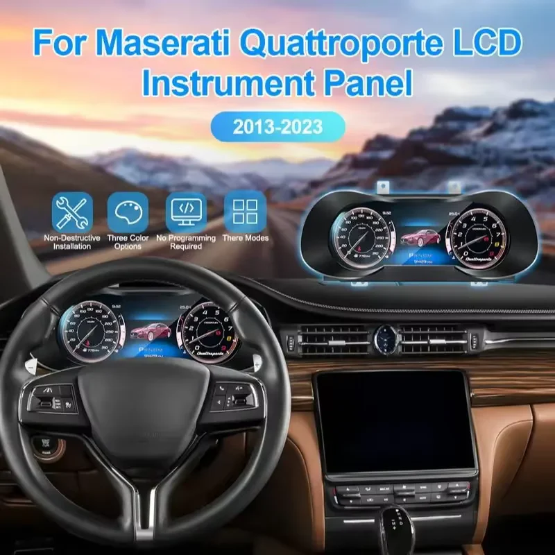 12.3 inch Linux LCD Digital Instrument Cluster For Maserati GT Quattorporte 2004-2013-2023 Car Cockpit Odometer Dashboard Meter