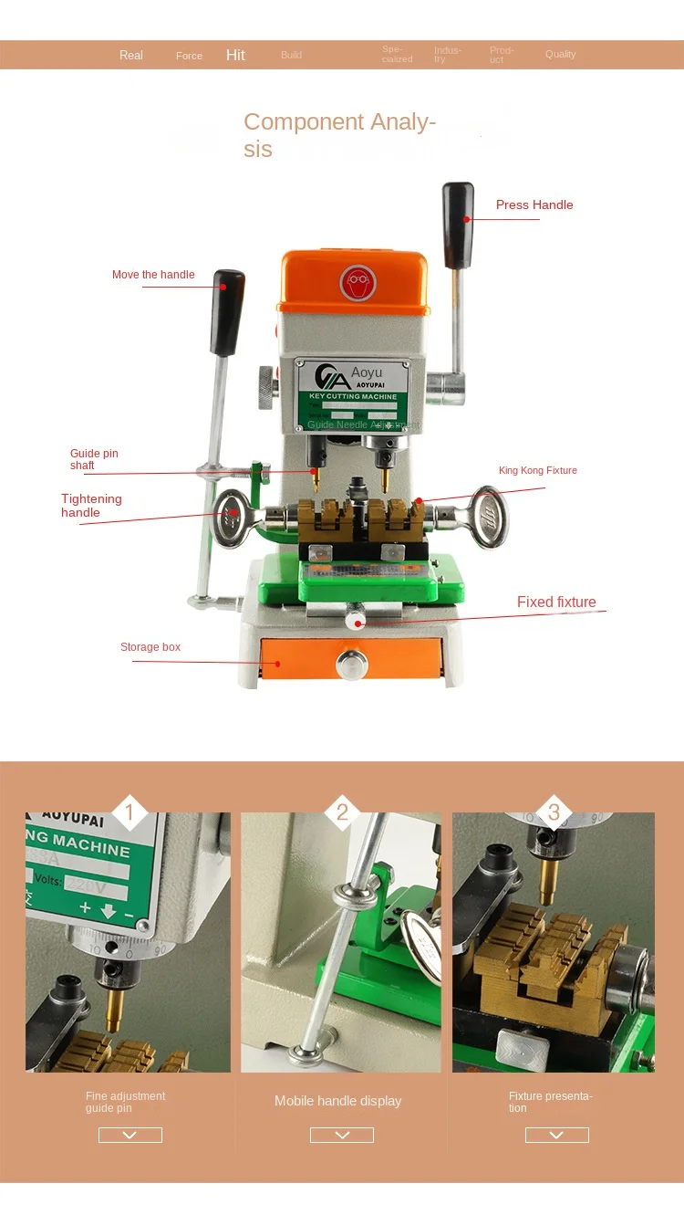 Multi-Function Vertical Key Machine Precision Punching and Copying Manual Milling for Car Key Machine