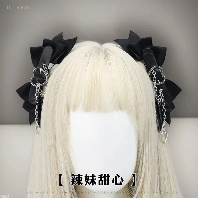 Women Punk Style Fashion Cruel Hair Clip Lovely Bow All-match Elegant New Headwear Premium Simple Office Lady Headband