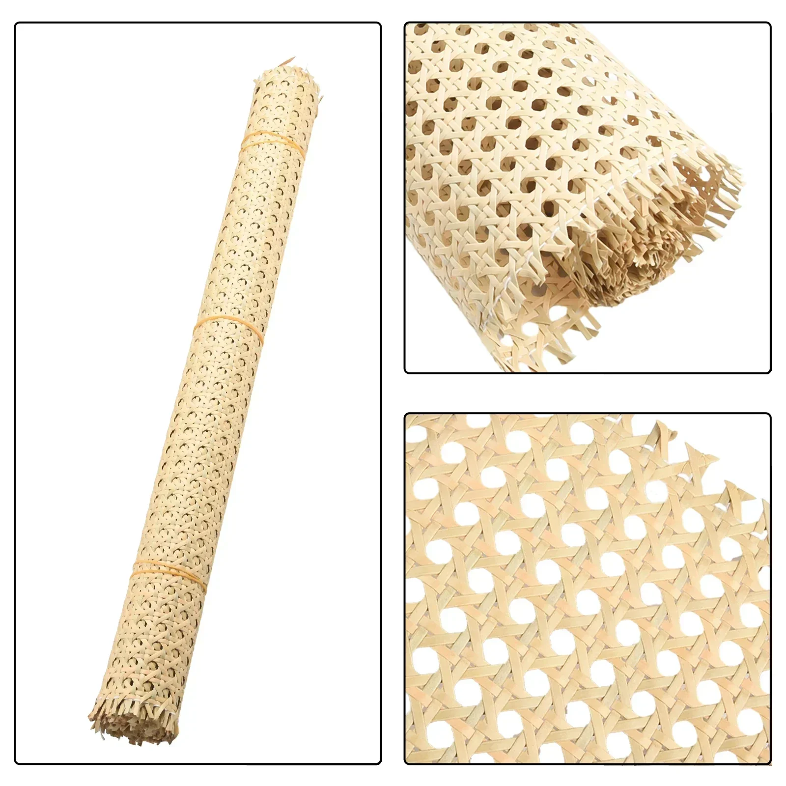 1-2m Wicker Cane Strap Natural Looking and Comfortable Rattan Mesh Roll Sheet Webbing for Chairs and Other Antique Furniture DIY