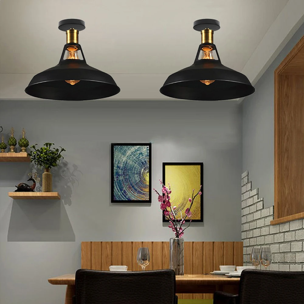 Vintage Industrial LED E27 Ceiling Lights Metal Home Loft Decor Ceiling Chandeliers Retro Loft Metal Ceiling Lamp Lampara techo