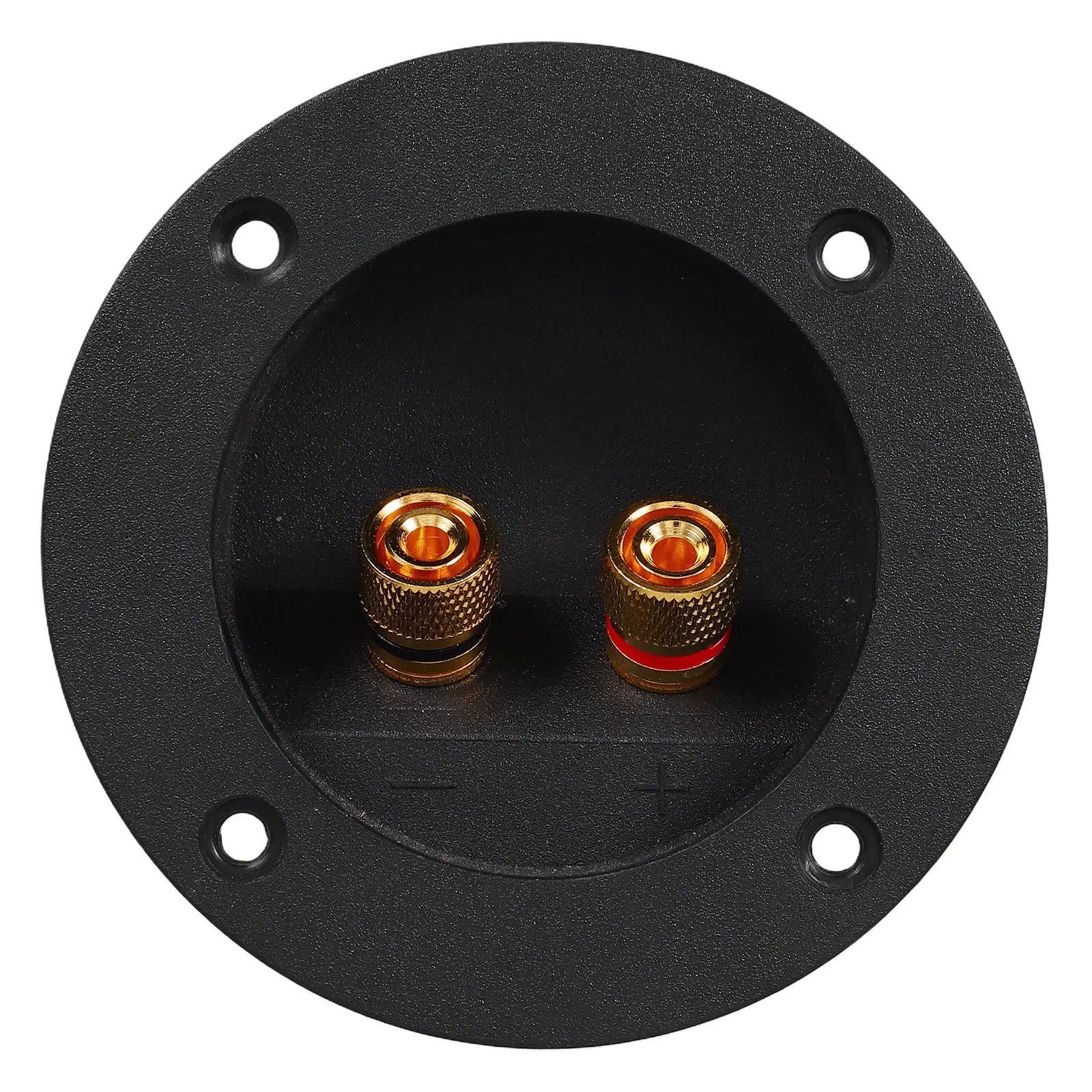 62Mm Circular Speaker Junction Box Pure Copper Pressfit Terminal Block for Stereo Subwoofer Audio Projects Space Saving Golden