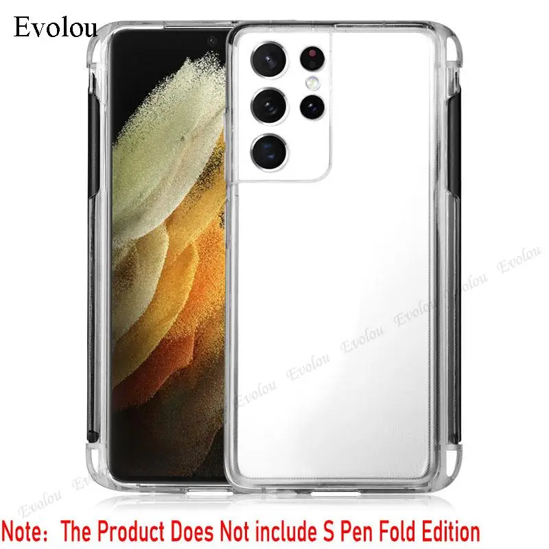 S-Pen Slot Phone Case For Samsung S21 Ultra Soft Silicone Transparent Shockproof Stylus Socket Cover For Samsung S21 Ultra Capa