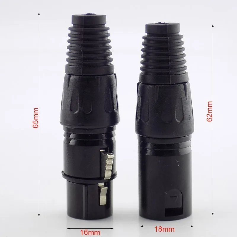 1pair Microphone Audio Cables Male+Female Plug 3-Pin XLR Adapter Cannon mic Jack Connector Terminals Sound  for Music Speaker E4