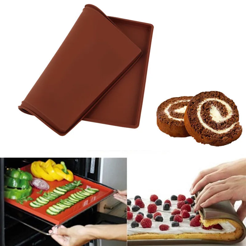 New Silicone Bakeware Baking Dishes Pastry Bakeware Baking Tray Oven Rolling Kitchen Bakeware Mat Sheet