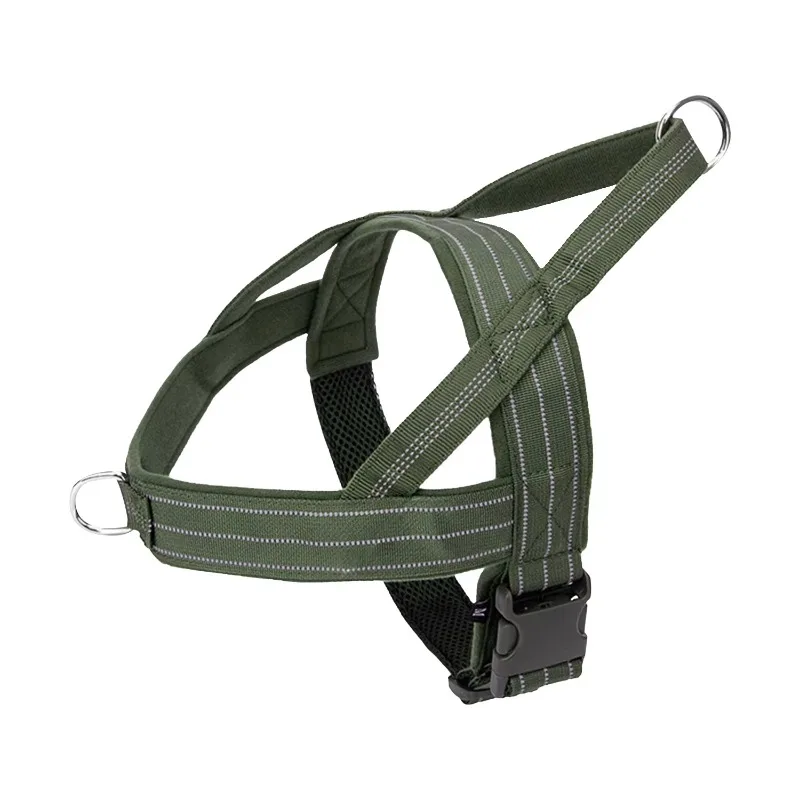 

Explosion-Proof Padded Tactical Dog Collar with Ribbons Medium Large Dogs Nylon Thickened Leash Chest Harness Set