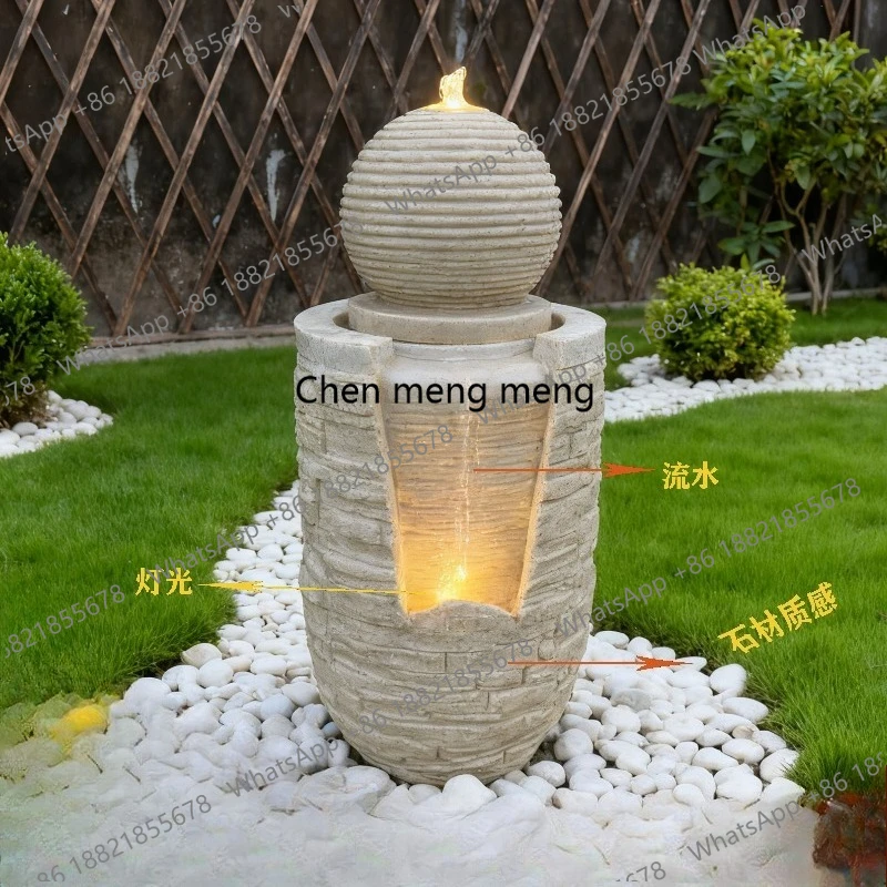 

Creative simple flowing water ornament courtyard balcony lucky landscape hotel outdoor floor decoration ornament