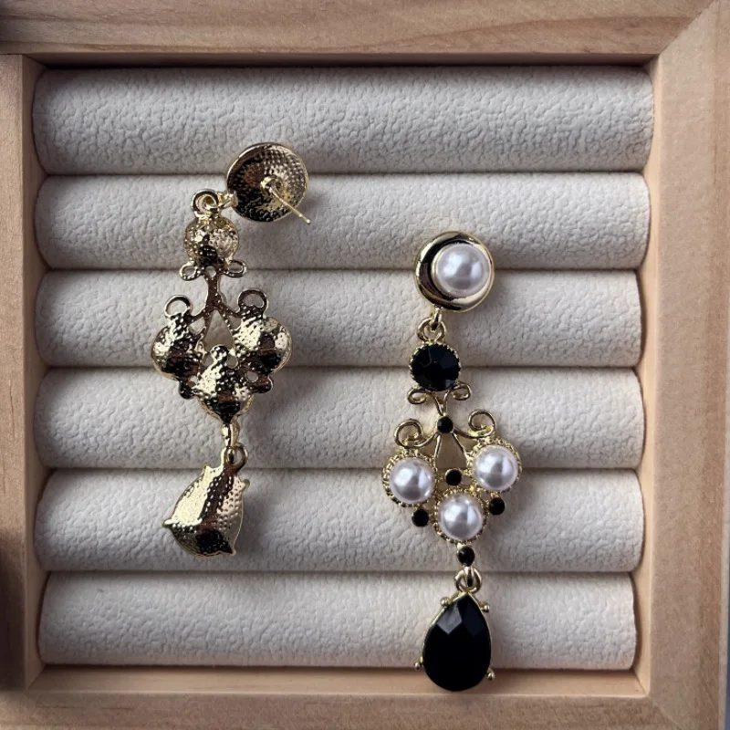 Crystal Women's Water Drop Dangle Earrings Zircon Baroque Imitation Pearl Earrings for Women Engagement Wedding Gift Jewelry