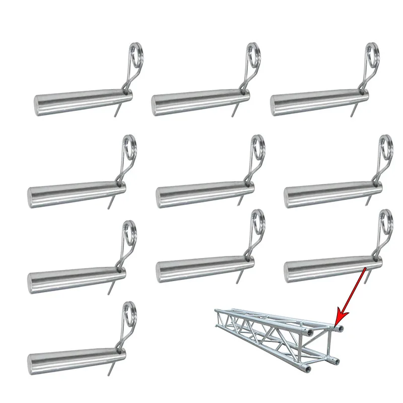 10Pcs Pin R-clip F34 Global aluminium Spigot Truss Safety Pin Stage Lighting Truss accessori