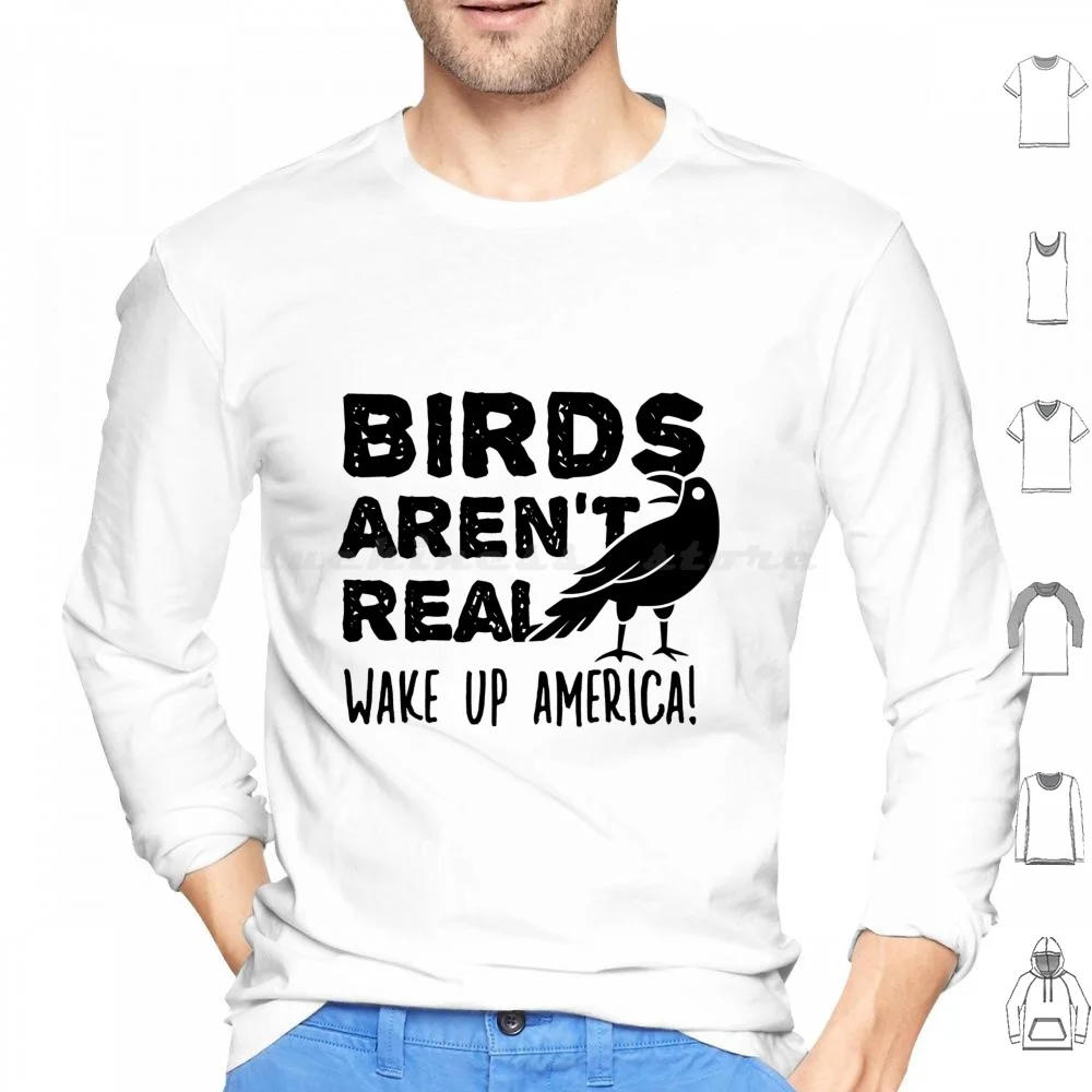 Funny Birds Aren'T Real-Theory Hoodies Long Sleeve If It Flies It Is A Lie Birds Are Not Real Birds Arent Real Birds