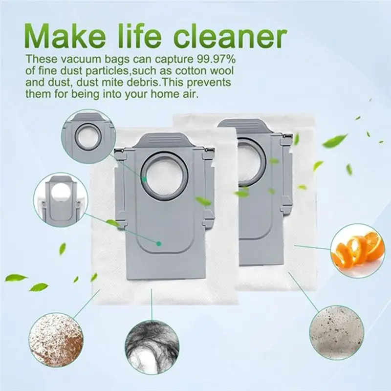 B98A 8 PCS Dust Bag For Roborock Q10 S5/S5+/VF/VF+/V/V+ S8 Pro/Plus Vacuum Cleaner Accessories