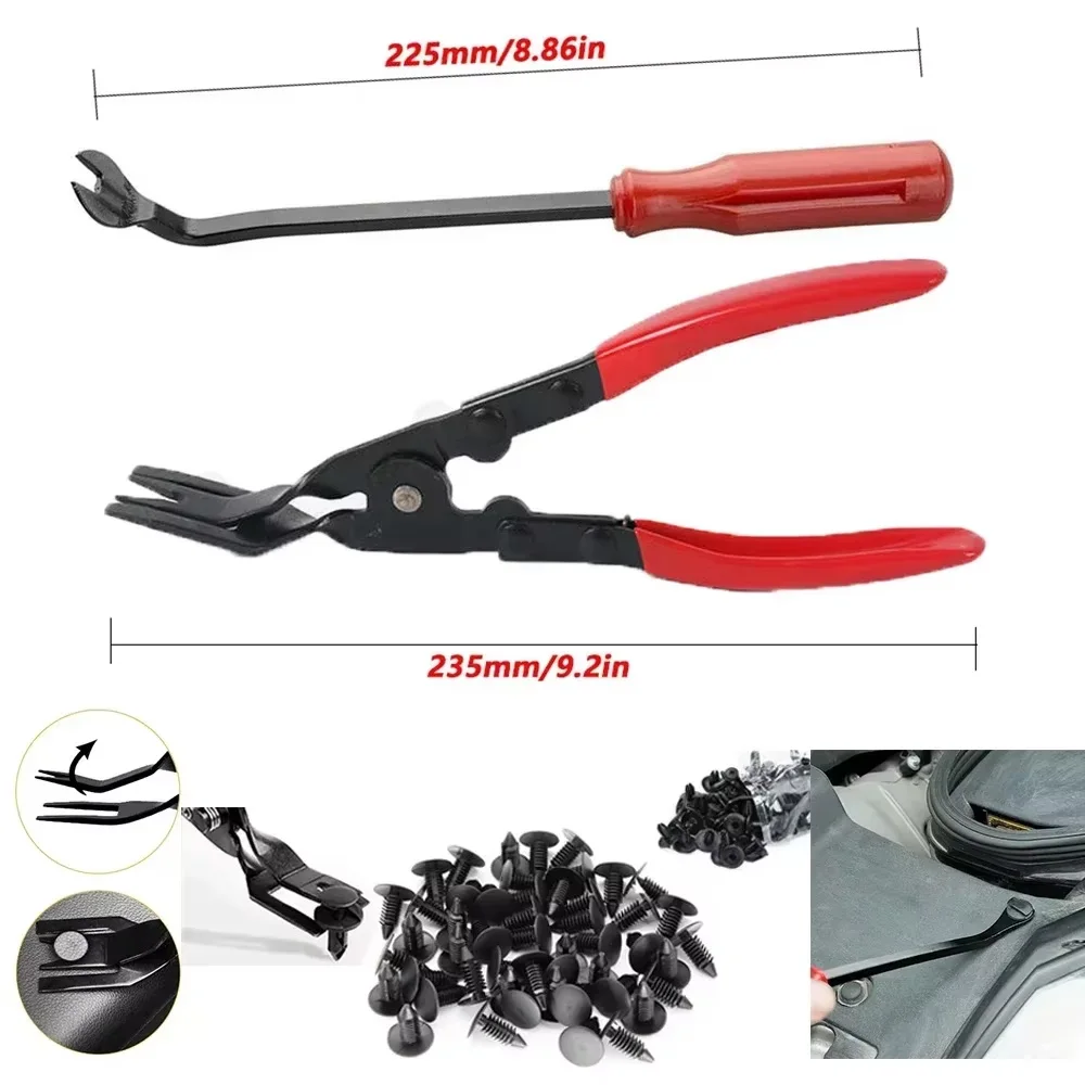 6/2Pcs Automotive Trim Clip Removal Pliers Car Door Panel Fastener Push Pin Remover Tool Kit Auto Pry Tools for Interior Repair