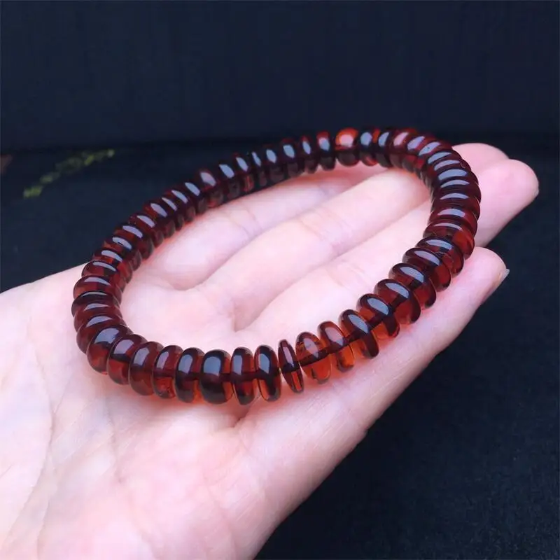 7MM Natural Blood Opal Bracelet Couple Energy Yoga Bracelet Men Women Healing Fengshui Jewelry Gift 1PCS