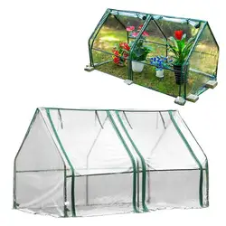 Portable Grow Tunnel Cover Mini Cloche Greenhouse With Zipper Doors Portable Seedling Rain Proof Polytunnel Green Houses