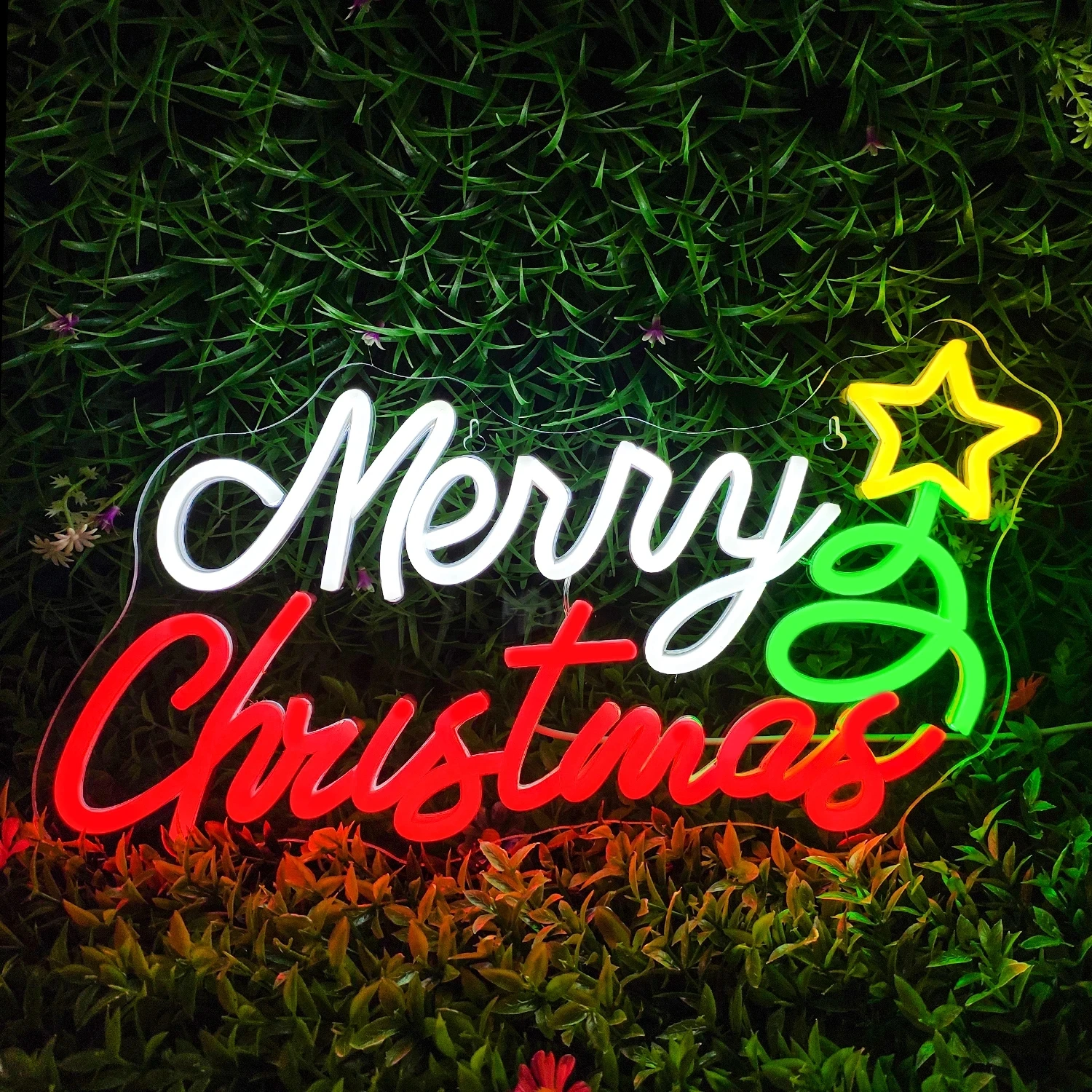 Imagem -06 - Merry Christmas Neon Sign para Decoração de Parede Férias em Família Ano Novo Sala de Estar Jantar Bar Presente do Quarto Infantil