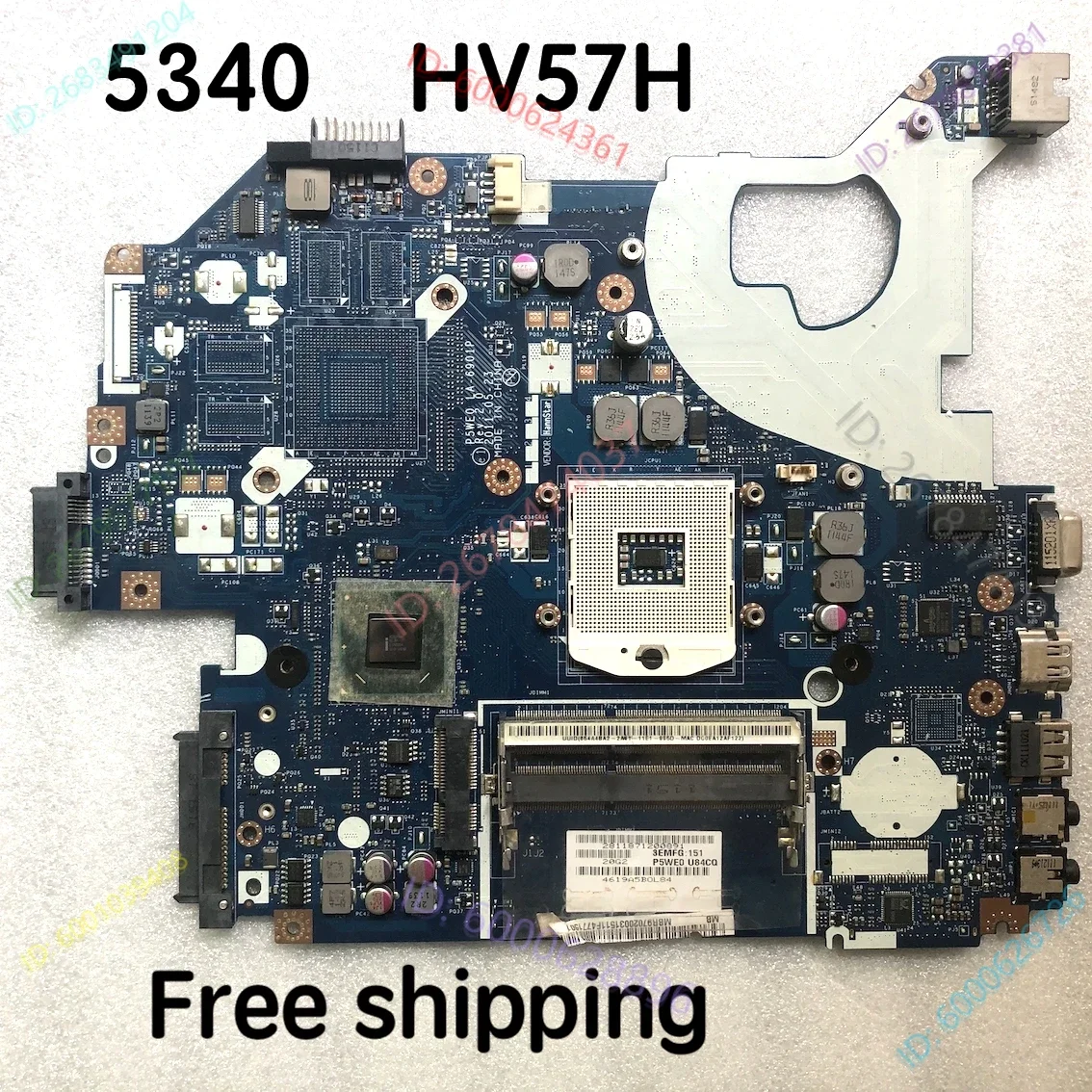 

MBR9702003 For ACER 5350 5750 5755 Gateway NV57H HM65 Laptop motherboard P5WE0 LA-6901P Mainboard 100%tested fully work