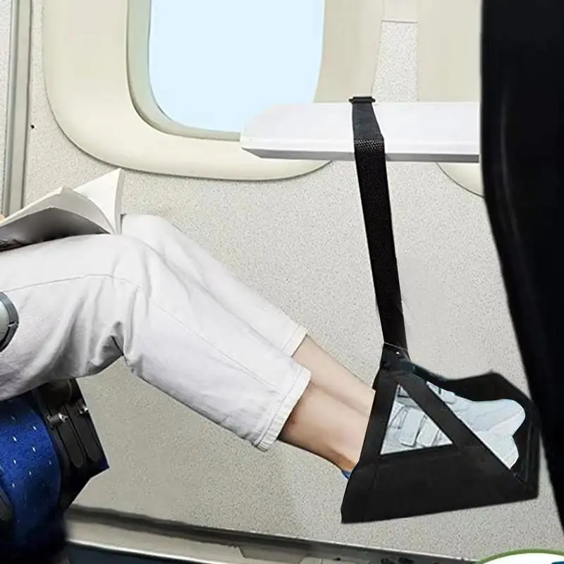 Airplane Foot Hammock Airline Foot Rest With Removable Pad Adjustable Strap Foot Hammock With Memory Foam For Travel