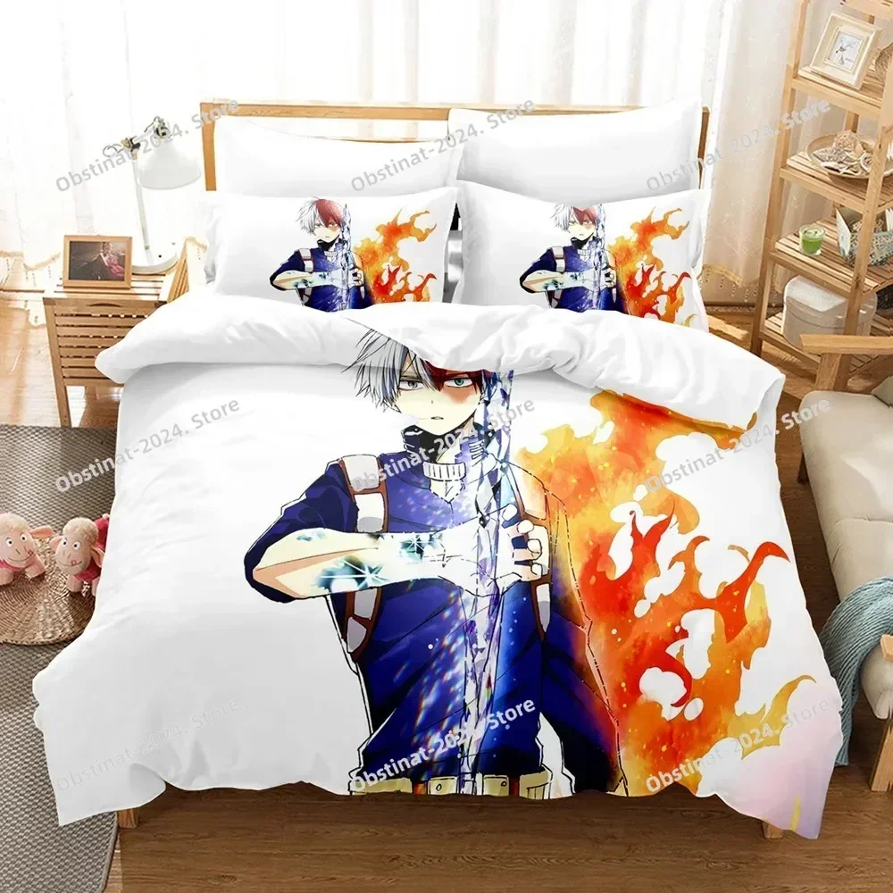 3d Anime My Hero Academia Quilt Bedding Set Duvet Cover Sheet Printed Bed Set Pillowcase Full Queen King Size Comforter Bedroom