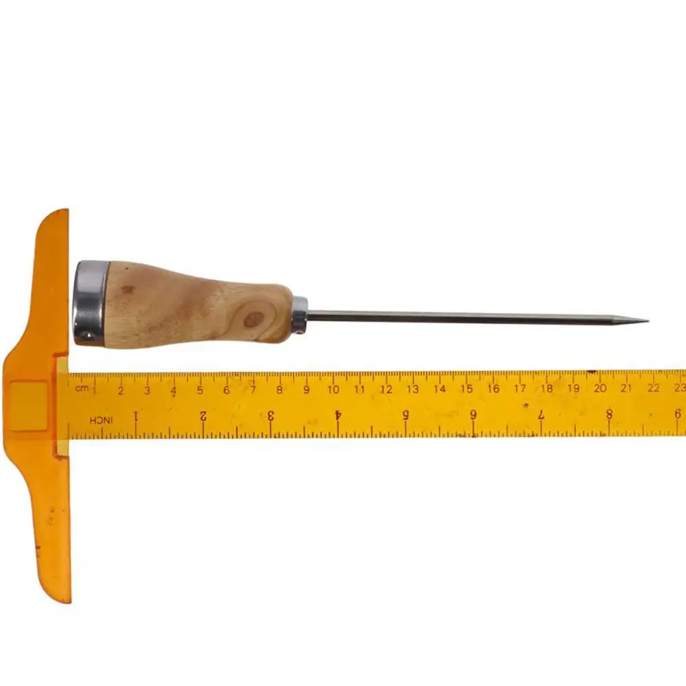 Durable Wooden Handle Ice Pick Ice Breaking Sharp Ice Pick Crusher Single Fork Deicing Ice Cone Bar