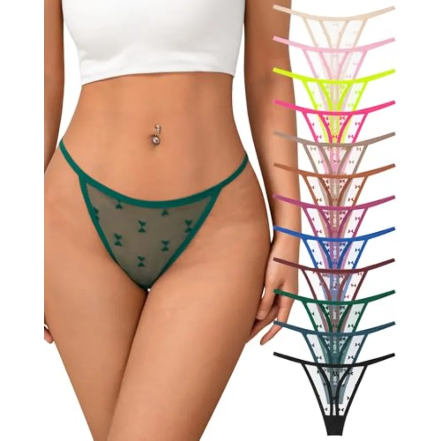 

J-pone Lace Thongs for Women G String Thongs for Women T-back Thong Underwear Low Waist Breathable Womens Panties