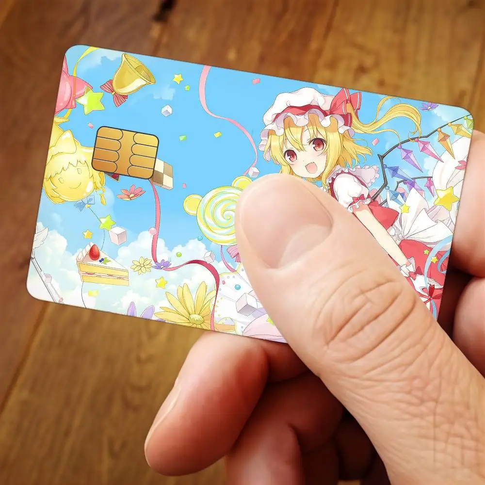 Touhou Project Flandre Scarlet Credit Card Public Transportation Cards Sticker Waterproof Card Face Decoration 4PCS