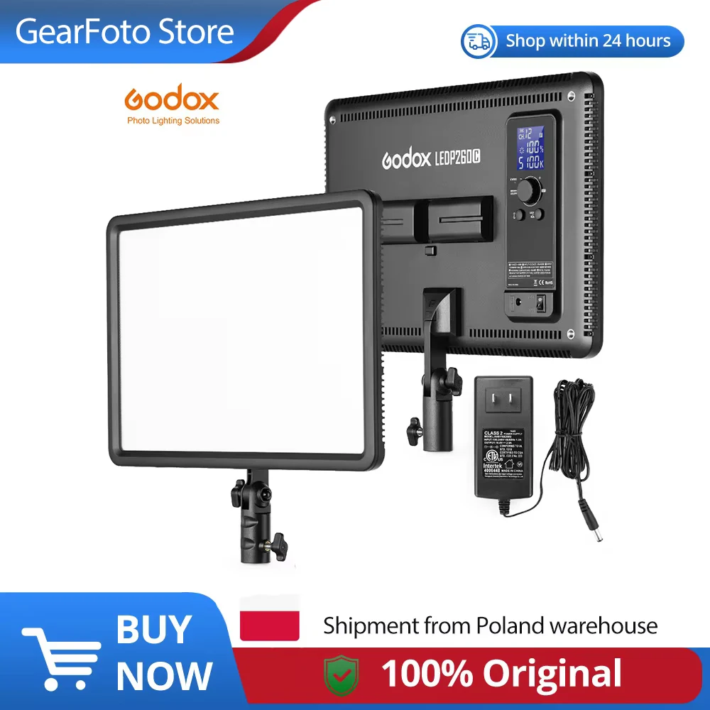 GODOX LEDP260C Ultradunne 30W 3300-5600K LED Videopanel Lamp voor Digitale DSLR Camera Studiofotografie