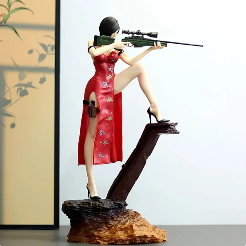 33cm Anime Resident Evil Action Figure PVC Model Statue Ada Wong & Scott Kennedy Zombie Hunters with Leather Jackets