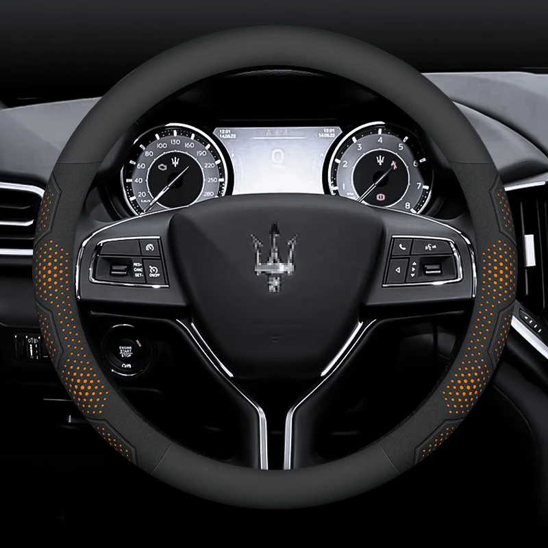 Car Chamois Steering Wheel Cover For Maserati Levante Ghibli MC20 MC12 Quattroporte GranTurismo Automotive Interior Accessories