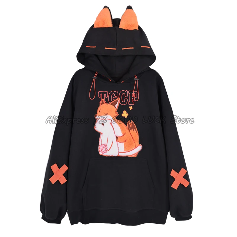 Anime Tian Guan Ci Fu Fox Sweater National Style Couple Clothes Coat Xie Lian Hoodie Top Cosplay Jacket Hooded Sweatshirt