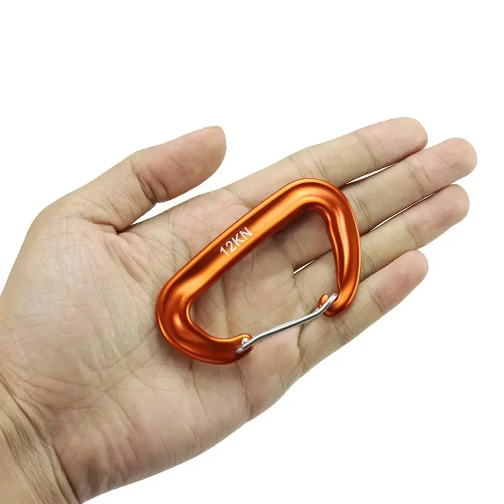 1PCS Durable 12KN D Carabiner Key Aluminum Wire Gate Spring Clip Locking Backpack Camping Hiking Climbing Equipment