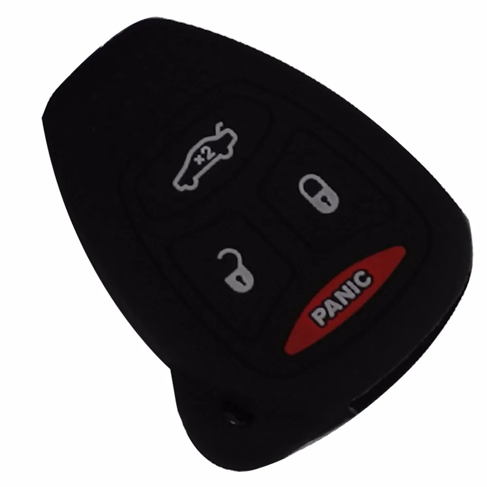 3+1 Panic 4 Buttons Silicone Remote Car Key Cover Case For dodge chrysler jeep Dakota Durango Charger 300 Aspen Grand C