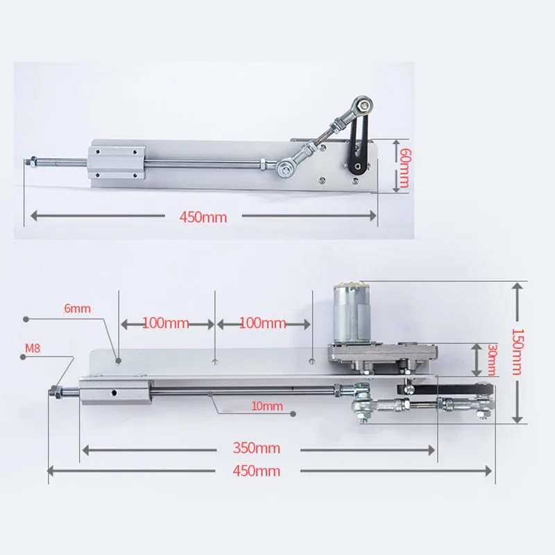 Reciprocating Cycle Linear Actuator DC 24V Gear Adjustable Telescopic Motor DIY Motor With Speed Controller Stroke 3-15CM