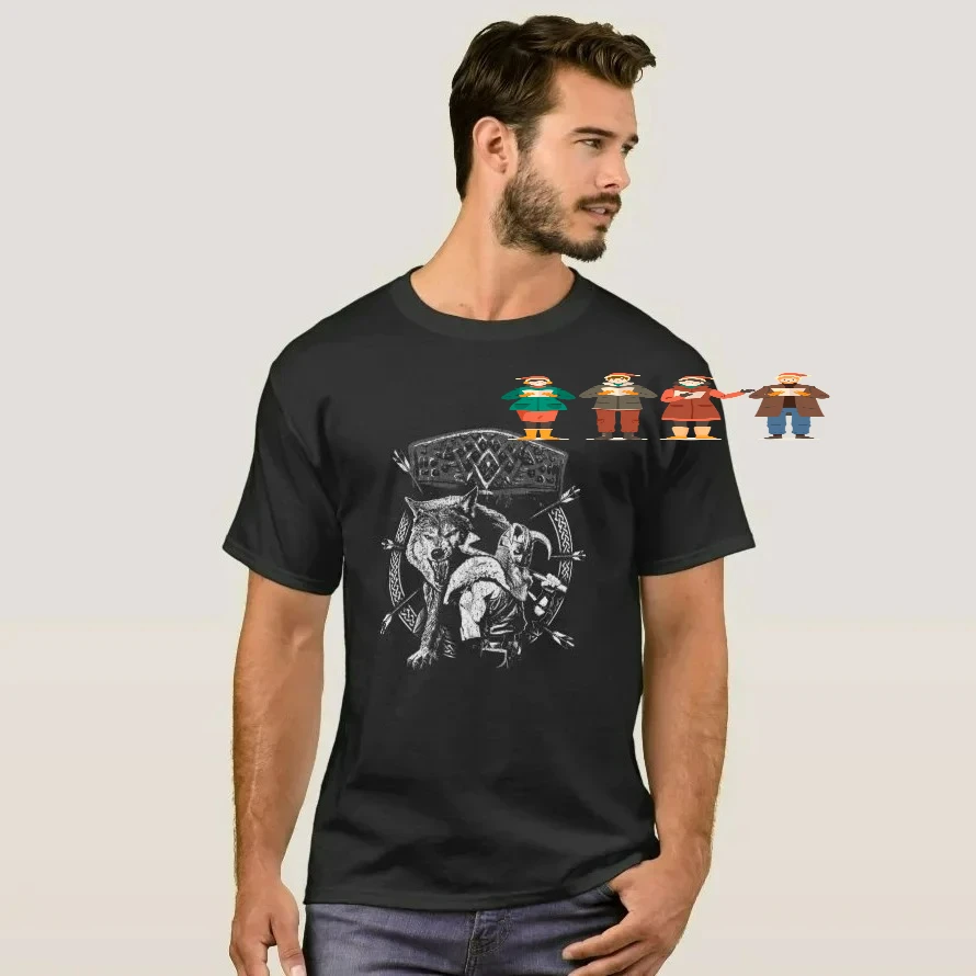 Fenrir Wolf Of Odin. Norse Runes Mjolni Thor Hammer T Shirt. Short Sleeve 100% Cotton Casual T-shirts Loose Top Size S-3XL