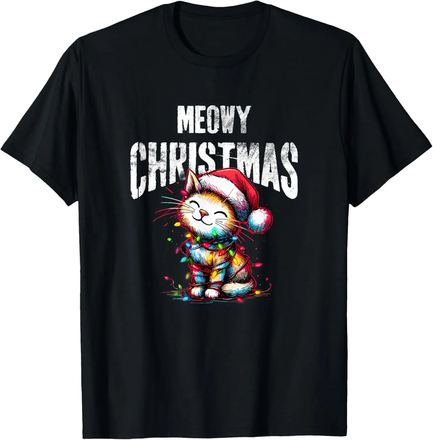

Футболка Meowy Christmas Funny Cat Mom Cat Dad Christmas Cat