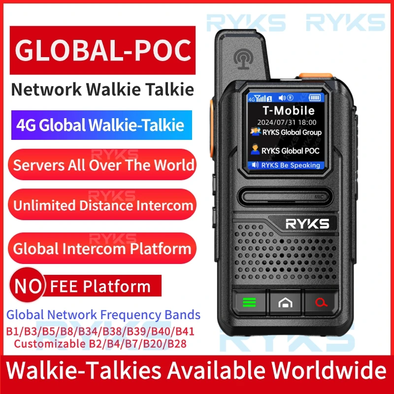 4G Poc Internet Tweeweg Radio Mini Simkaart Globaal-Intercom Walkie Talkie Lange Afstand 5000Km Paar (Geen Kosten) Intercomplatform