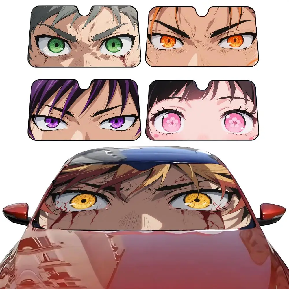 

Cartoon EYE D-demon S-slayer Car SunShade Windshield Anti-UV Protection Front Sun Shade Cooling Protector for Vehicle Interior