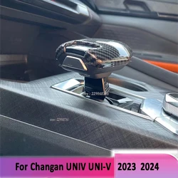 For Changan UNIV UNI-V 2022-2024 ABS Carbon Fiber Car Gear Head Knob Cover Trim Shift Handle Cover Styling Accessories